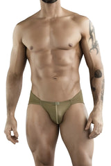 Olive green clever 1775 optimo briefs athletic briefs with central seam and small logo on front waistband