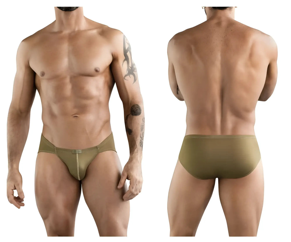 Clever 1775 optimo briefs in olive green with smooth form fitting fabric and subtle waistband detail