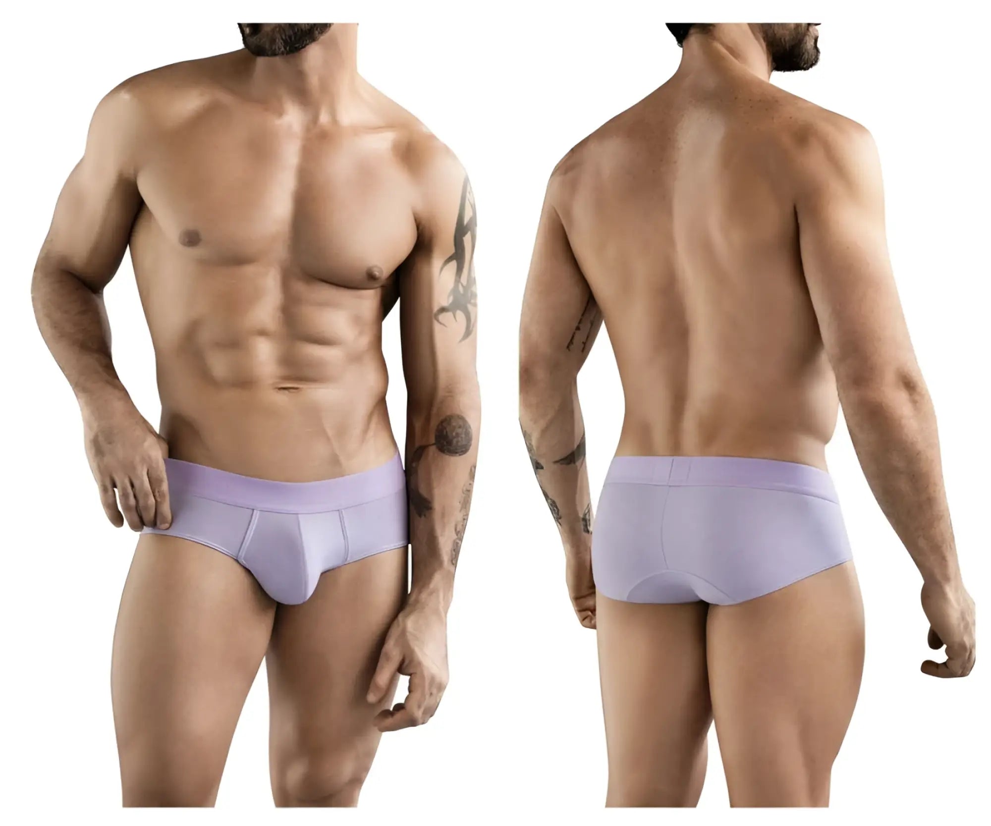 Lavender colored clever 1776 venecia briefs with a smooth, form fitting design for men
