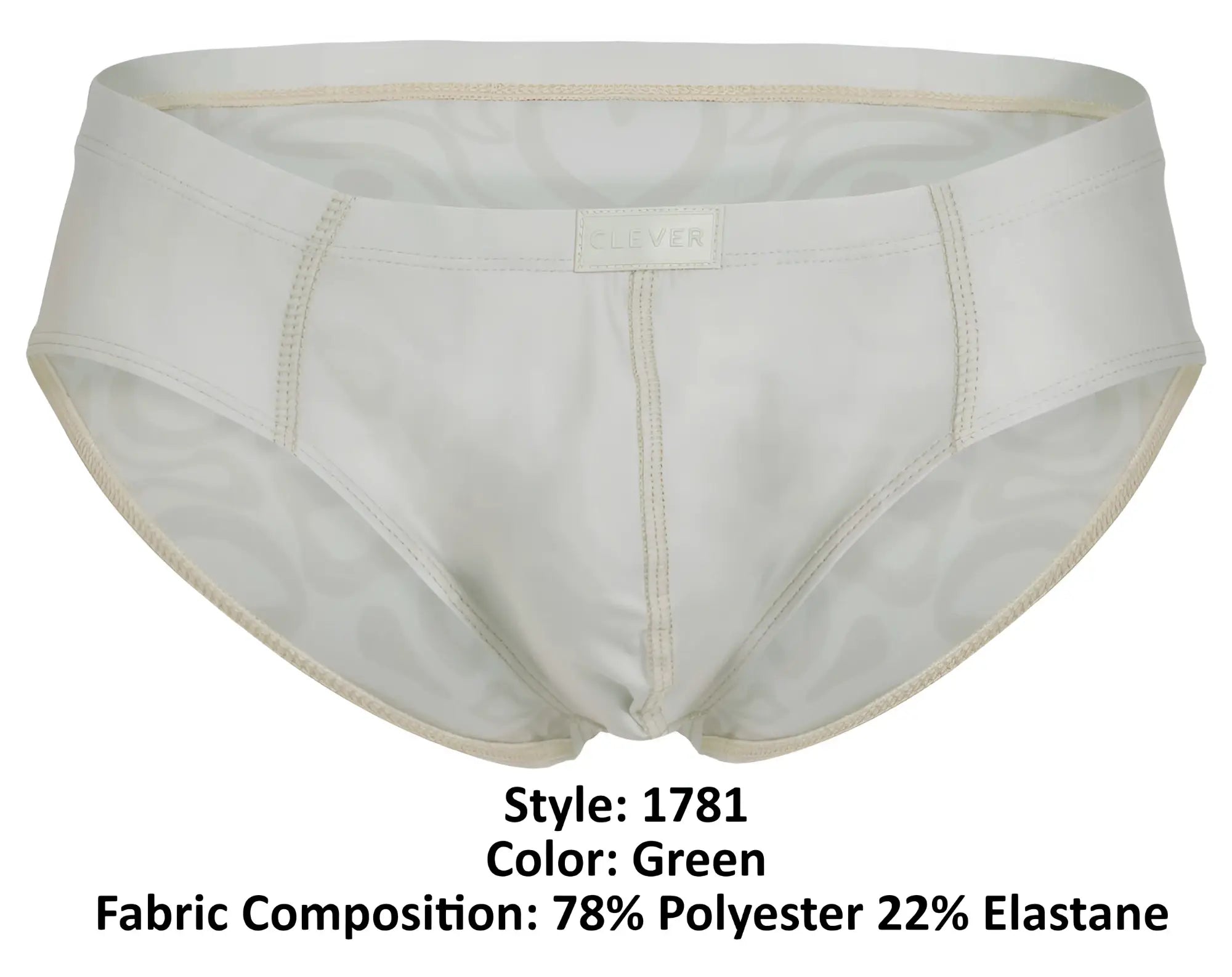 White men’s briefs clever 1781 maya briefs in beige with subtle camouflage pattern and beige trim
