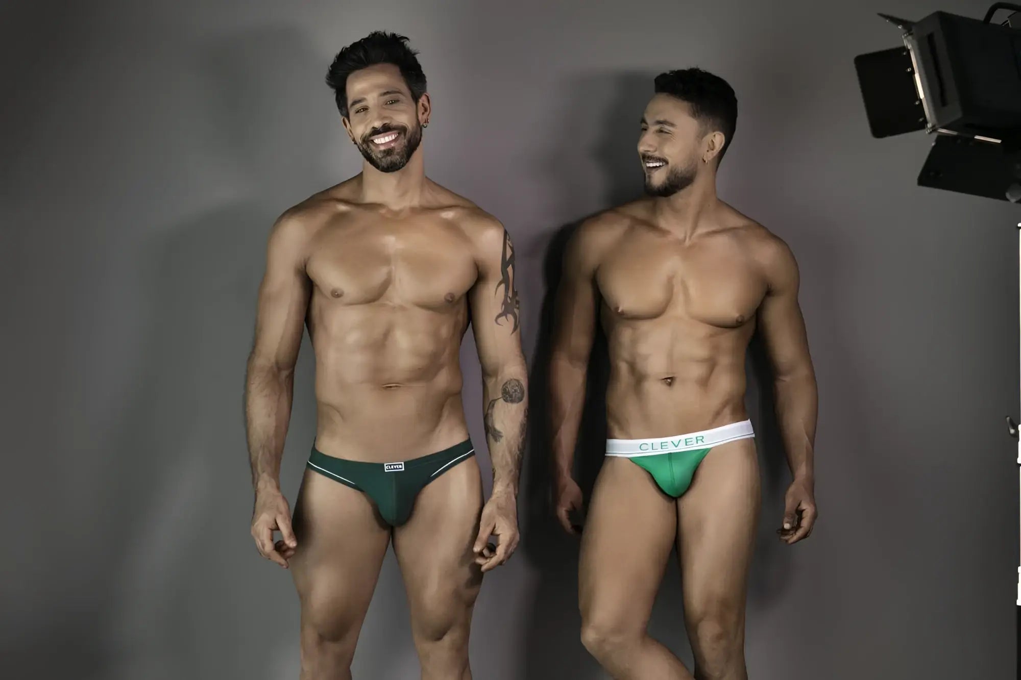 Green and white clever 1782 argovia briefs in dark green showing front design with comfortable fabric