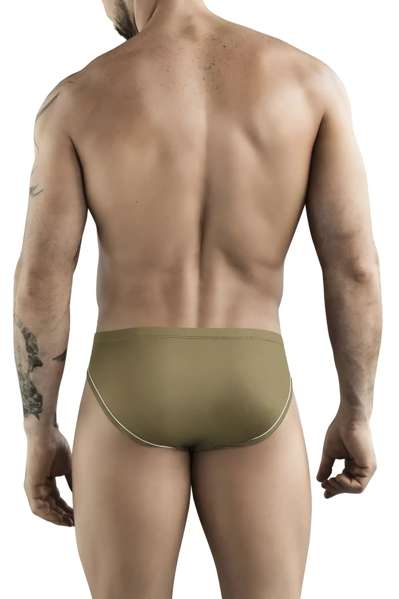 Olive green clever 1782 argovia briefs men’s triangle underwear with light edge stitching for comfortable wear