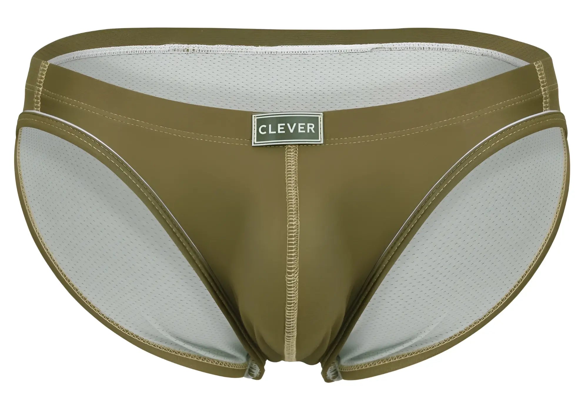 Olive green clever 1782 argovia briefs swim trunks with mesh lining and reinforced stitching for durable comfort