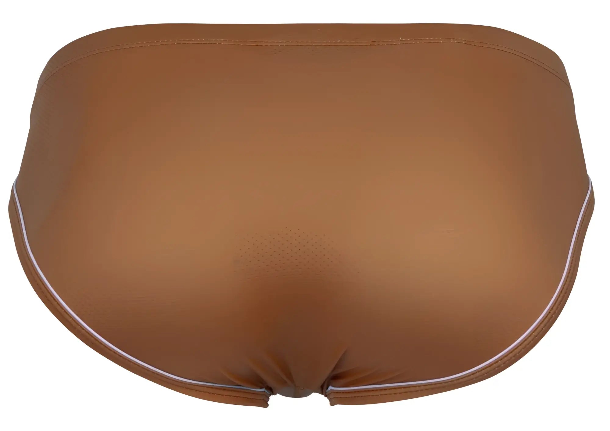 Brown clever 1782 argovia briefs swim trunks with white trim in ochre color designed for comfortable wear