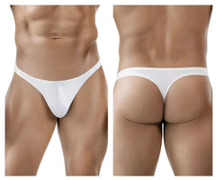 White clever 1830 desirable thong underwear with smooth seamless design shown from the back