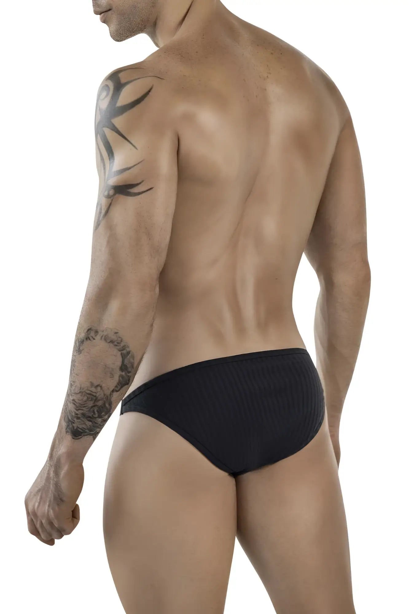 Clever 1846 mantra bikini black ribbed briefs showcasing comfortable fit and textured fabric for everyday wear
