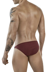 Maroon ribbed briefs clever 1846 mantra bikini grape color showing front view with comfortable fit and seamless design