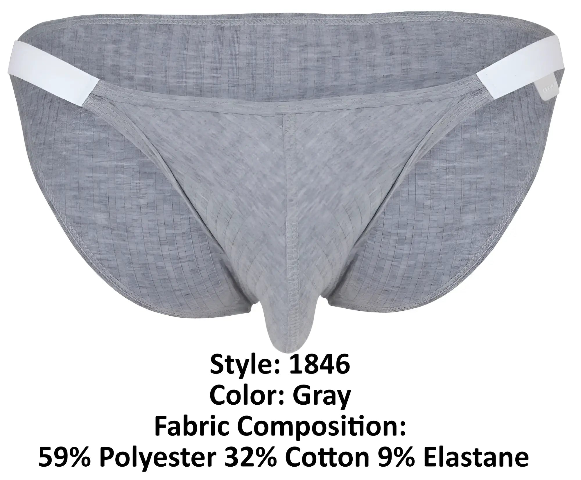 Gray clever 1846 mantra bikini briefs with white elastic waistband made of polyester cotton and elastane blend