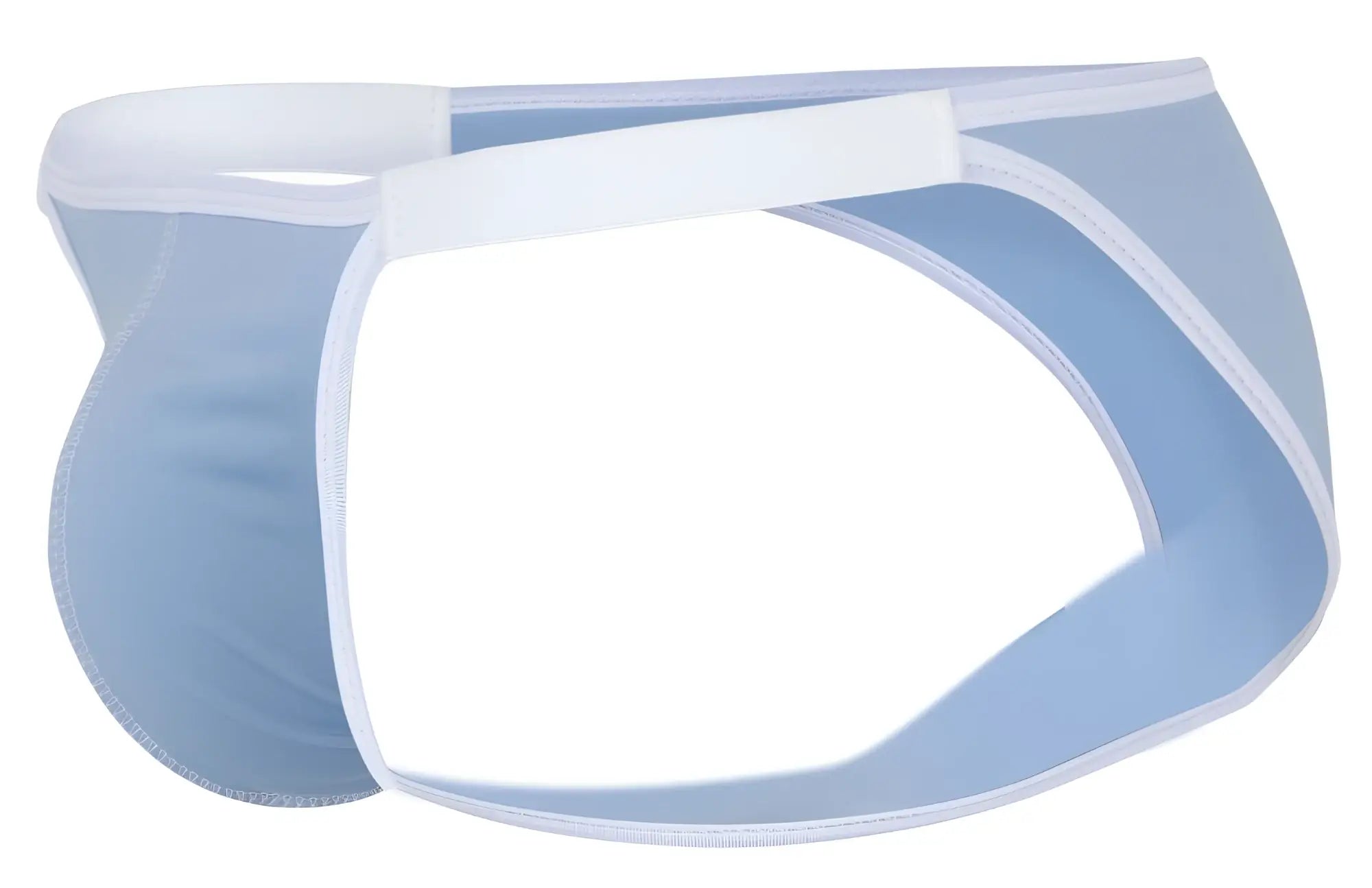 Light blue mesh briefs with white trim and elastic waistband from Clever 1848 Relax Bikini Color Blue collection