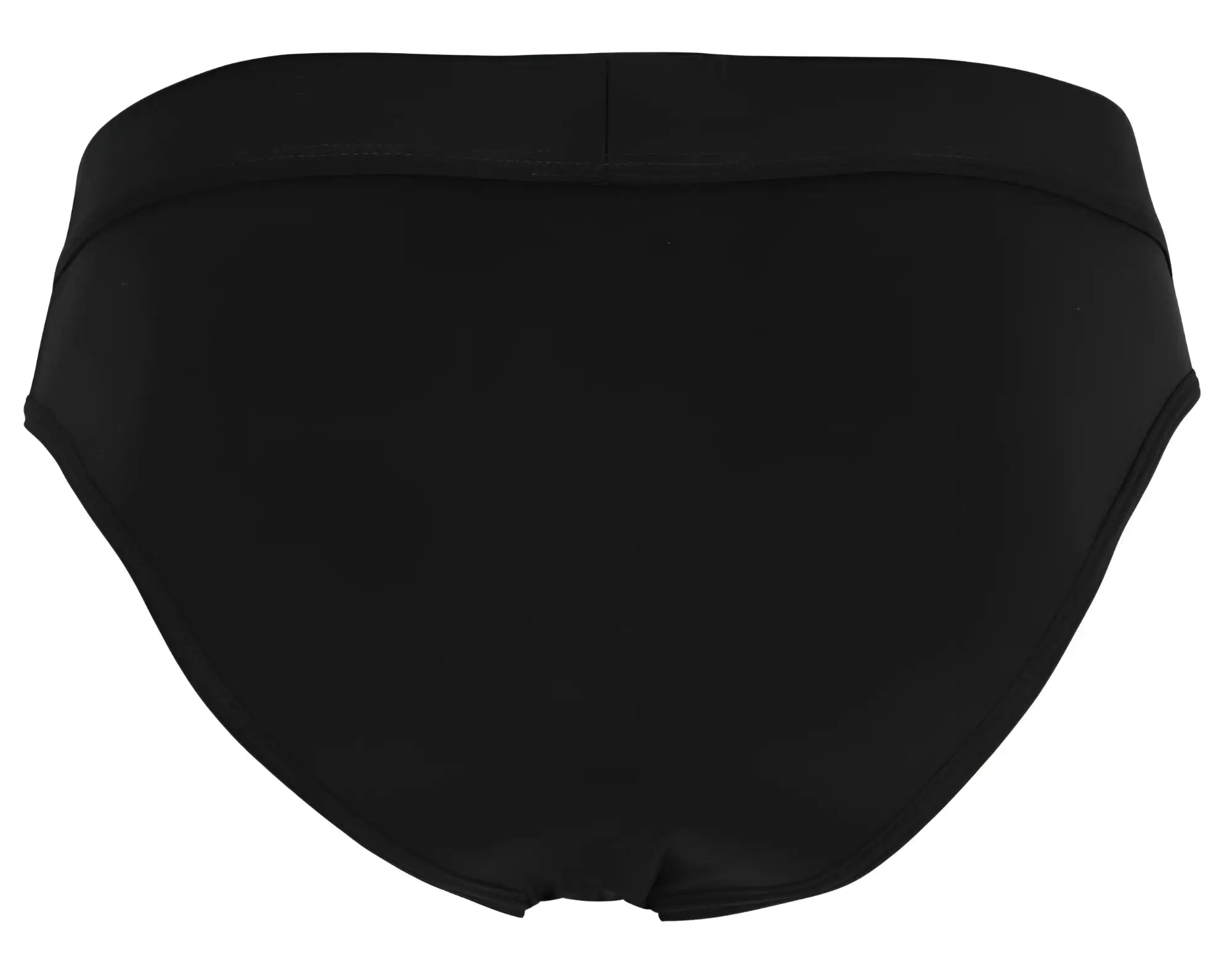 Black briefs clever 1849 eros bikini with smooth seamless fabric and wide elastic waistband front view