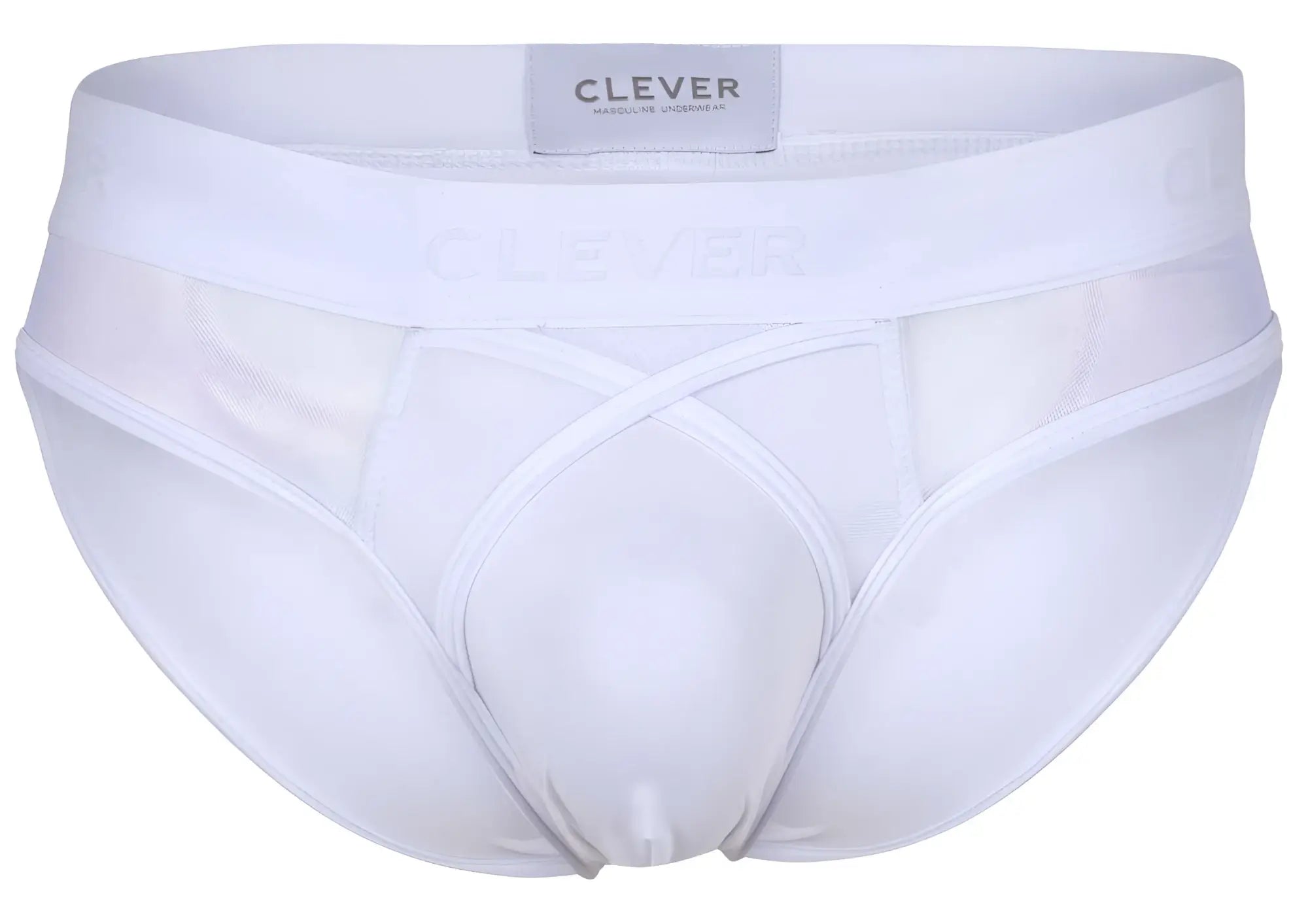 White clever 1849 eros bikini men’s briefs with smooth seamless design and subtle waistband branding