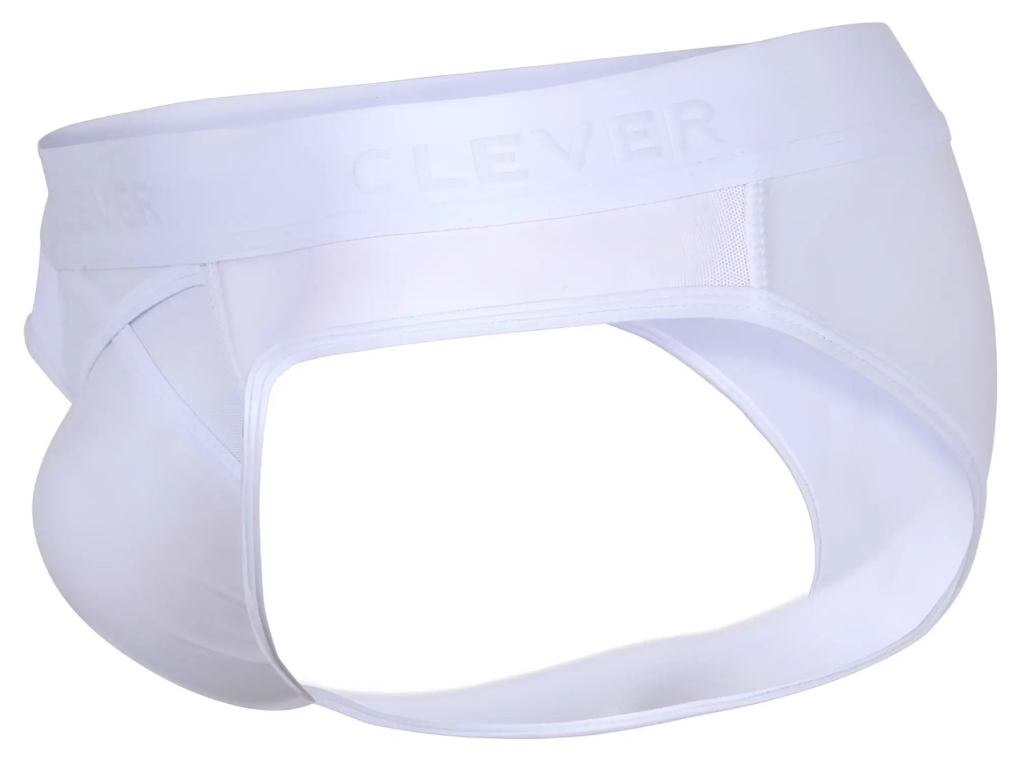 White clever 1849 eros bikini briefs with seamless design and subtle brand embossing on the waistband
