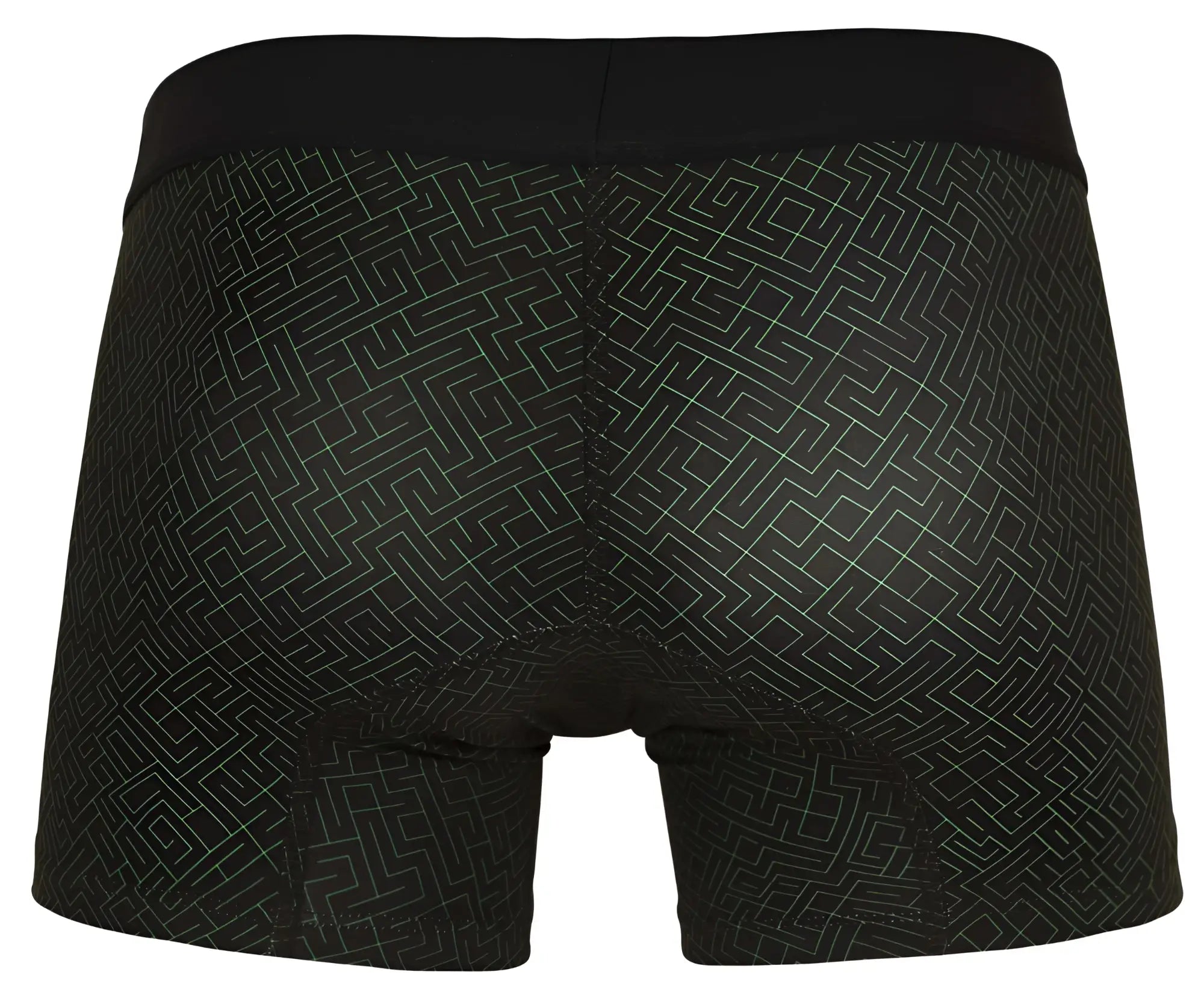 Black clever 1850 laberin trunks boxer briefs with subtle light gray geometric maze pattern for everyday comfort