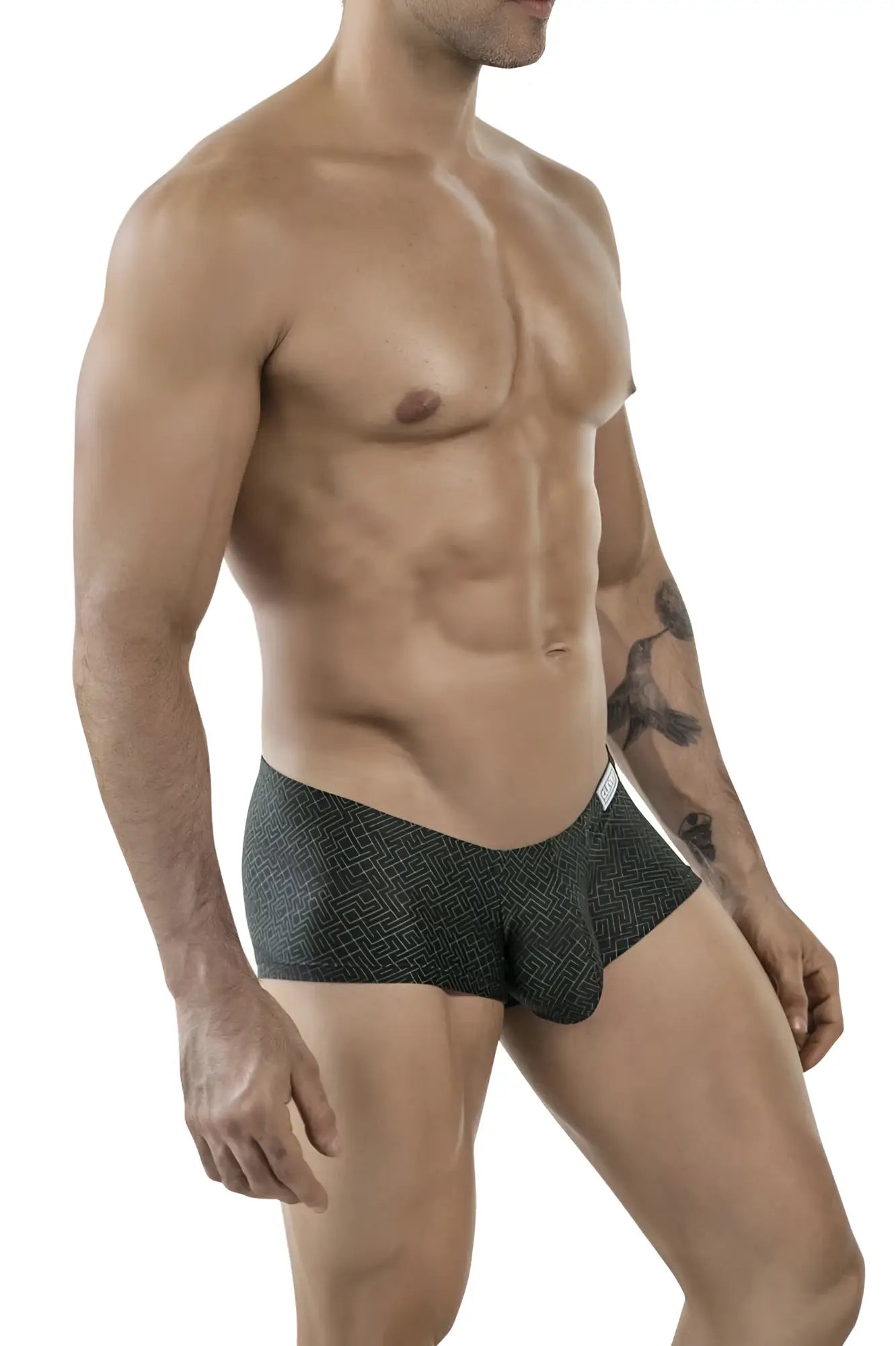 Dark green clever 1852 laberin trunks with a subtle geometric pattern designed for comfortable everyday wear