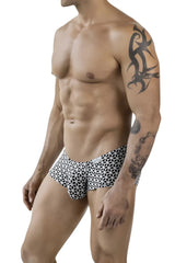 Clever 1856 Cuadricula trunks white form-fitting men’s briefs with black and white geometric pattern