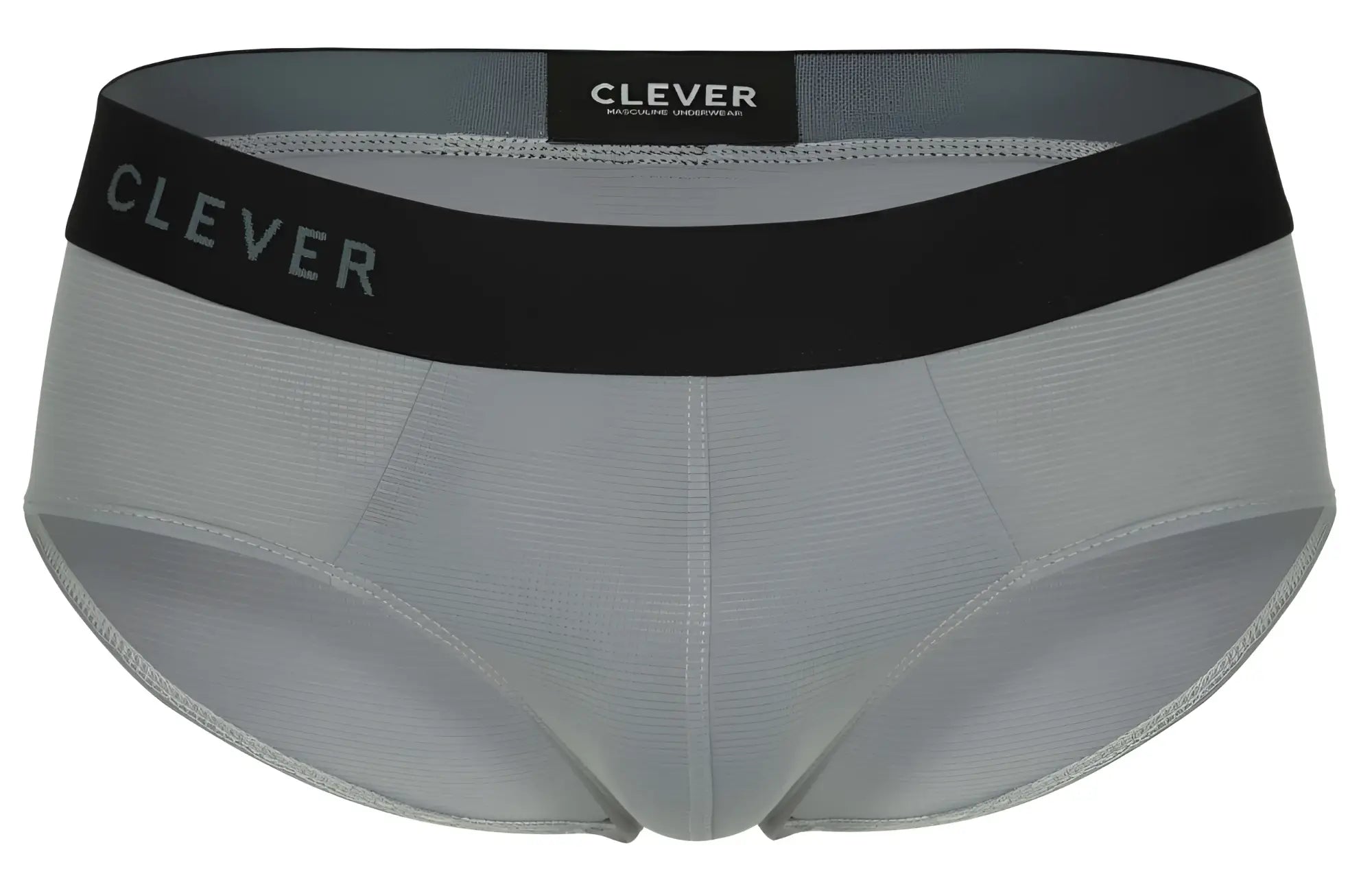 Gray clever 1862 oneal briefs featuring a black waistband with white clever branding for comfortable everyday wear