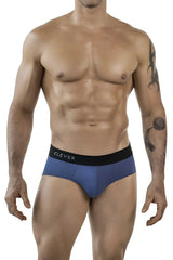 Clever 1862 oneal briefs in petrol blue with black waistband featuring clever brand name in white lettering