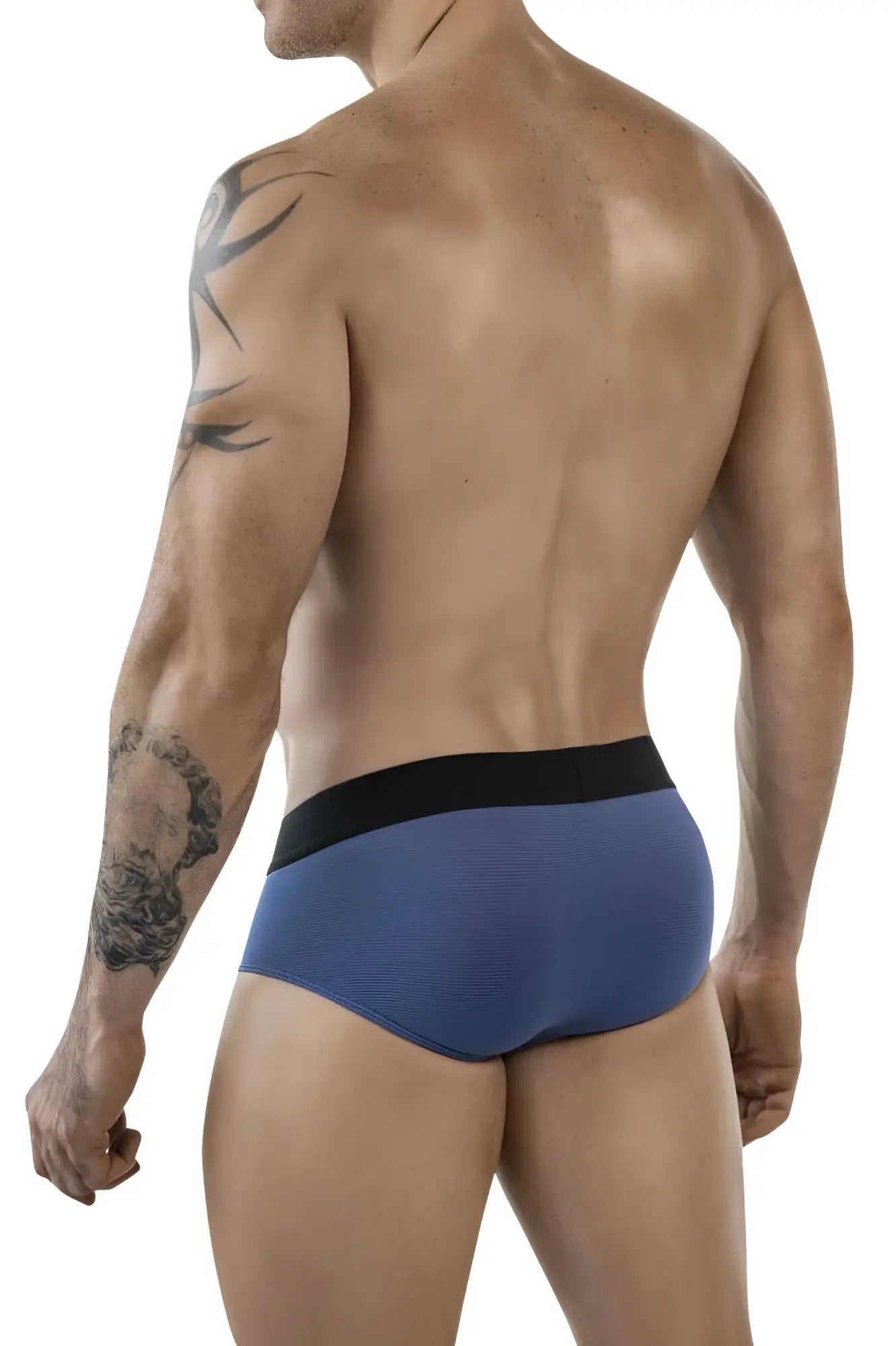 Clever 1862 oneal briefs in petrol blue with black elastic waistband featuring textured fabric for comfortable fit