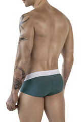 Dark green clever 1863 lecler briefs with contrasting white waistband made from comfortable fabric for everyday wear
