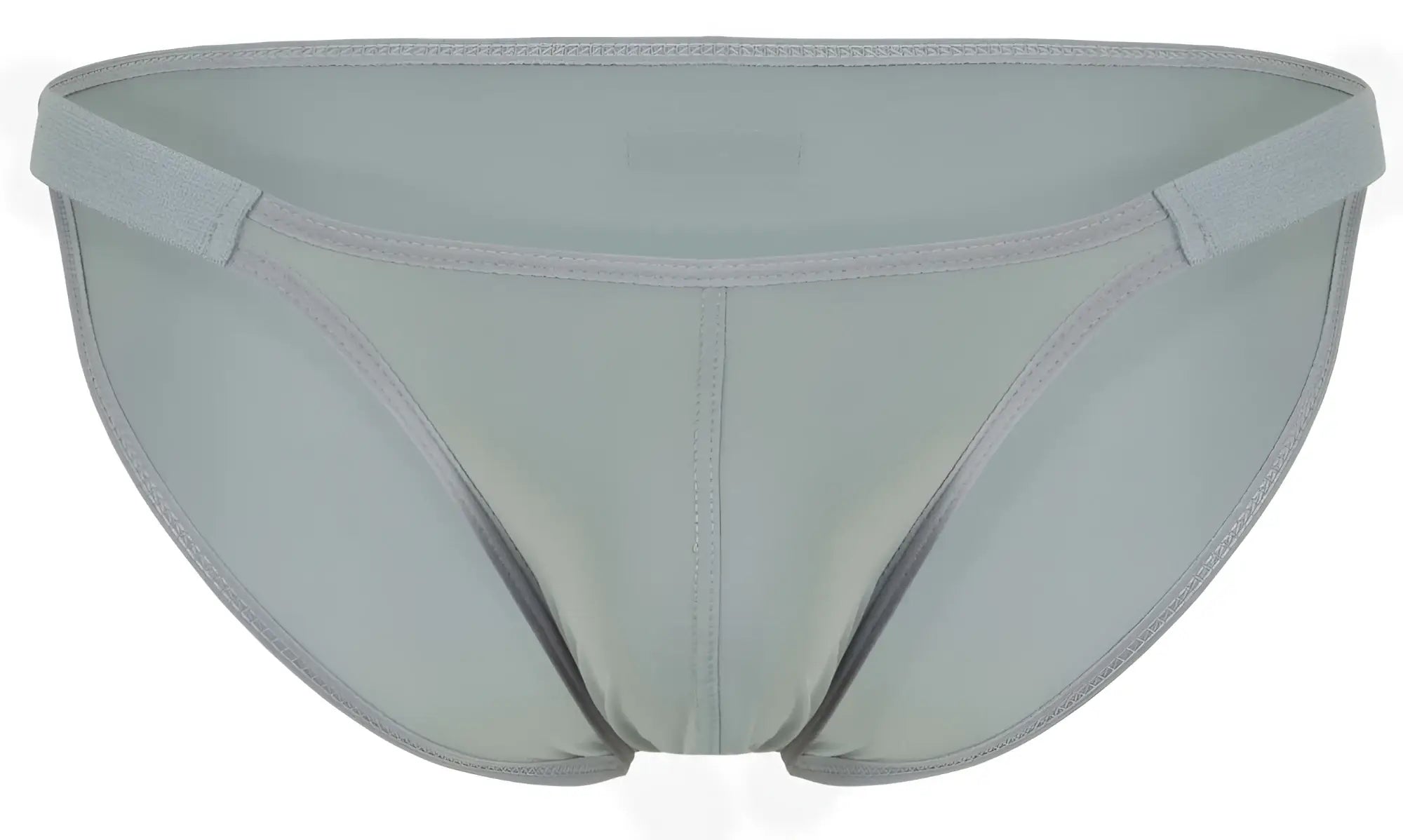 Light gray clever 1865 oomph bikini briefs with smooth stretchy fabric and subtle stitching along the edges