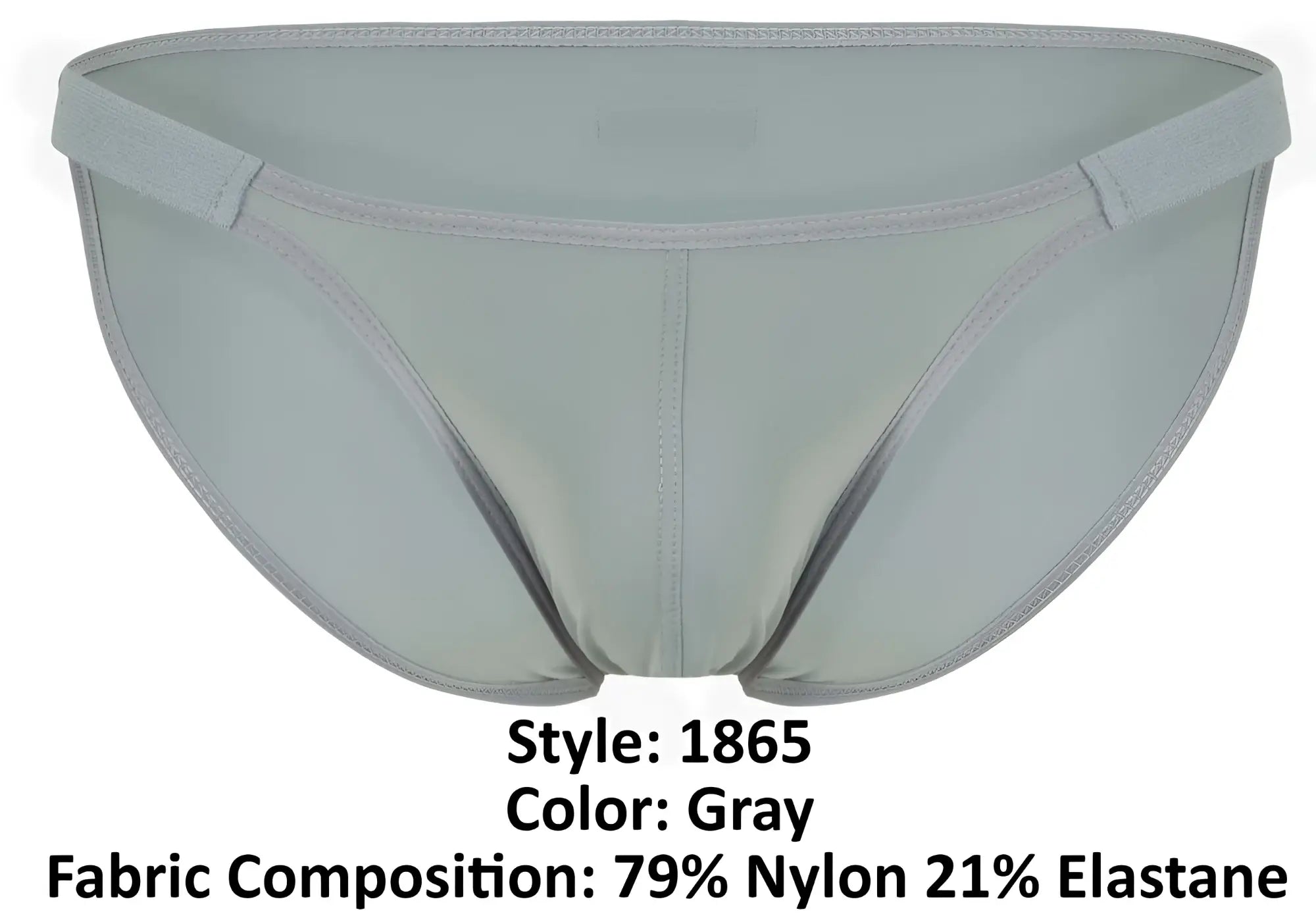 Clever 1865 oomph bikini gray briefs made of 79 nylon and 21 elastane with smooth form-fitting design and subtle stitching
