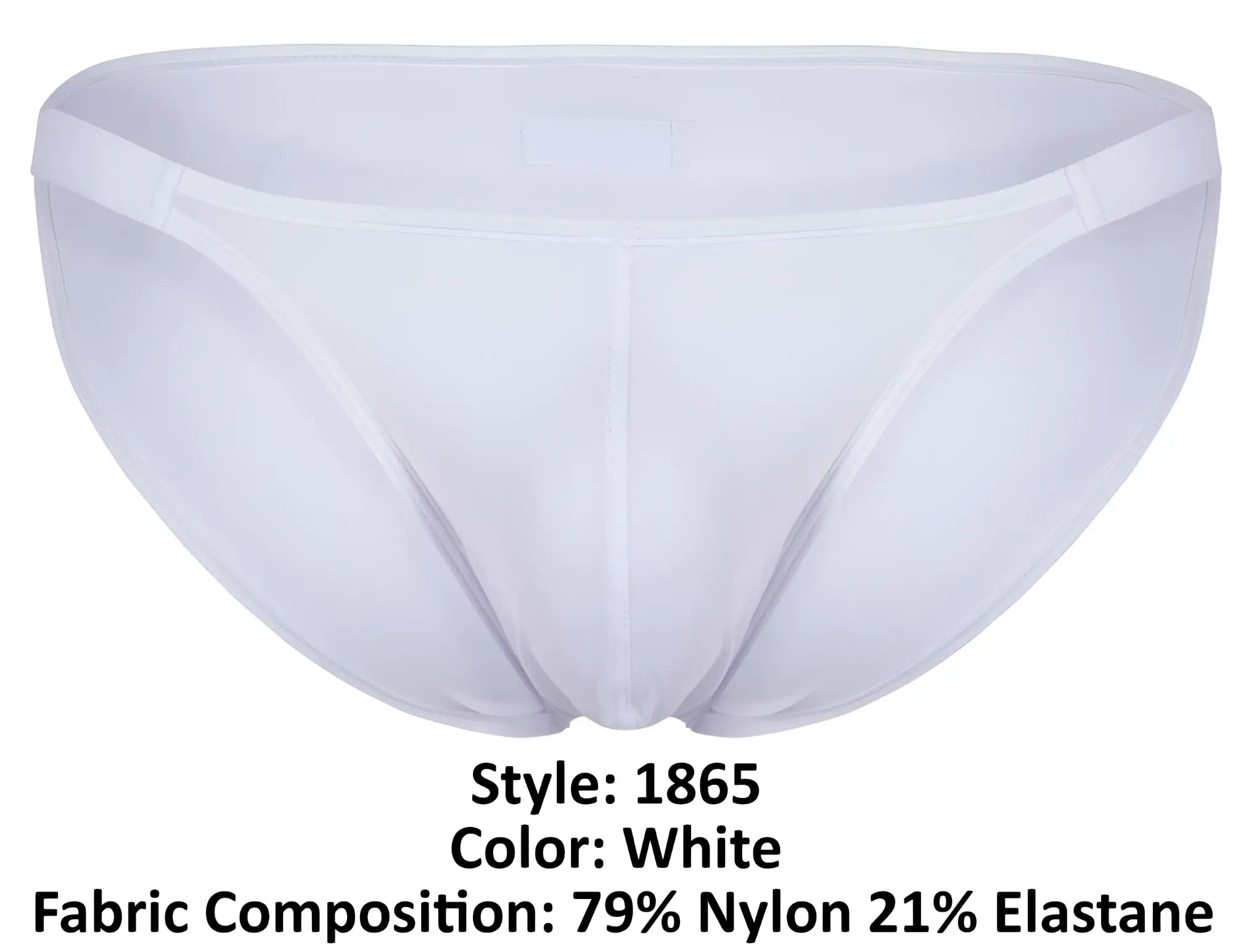 White clever 1865 oomph bikini briefs made of 79 nylon 21 elastane with smooth form fitting design and supportive waistband
