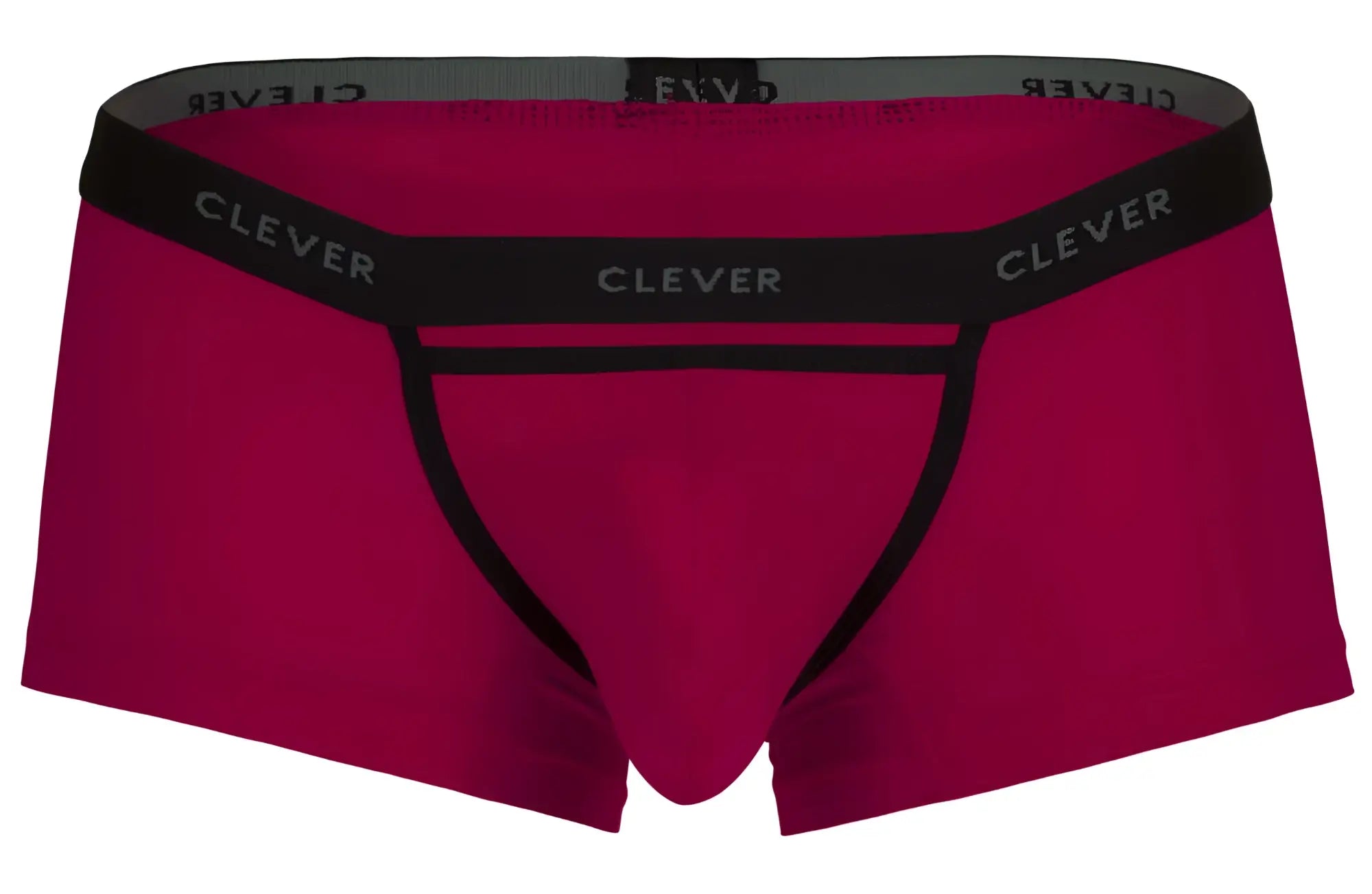 Clever 1866 Tokio trunks men’s boxer briefs in vibrant fuchsia with black trim and waistband detailing