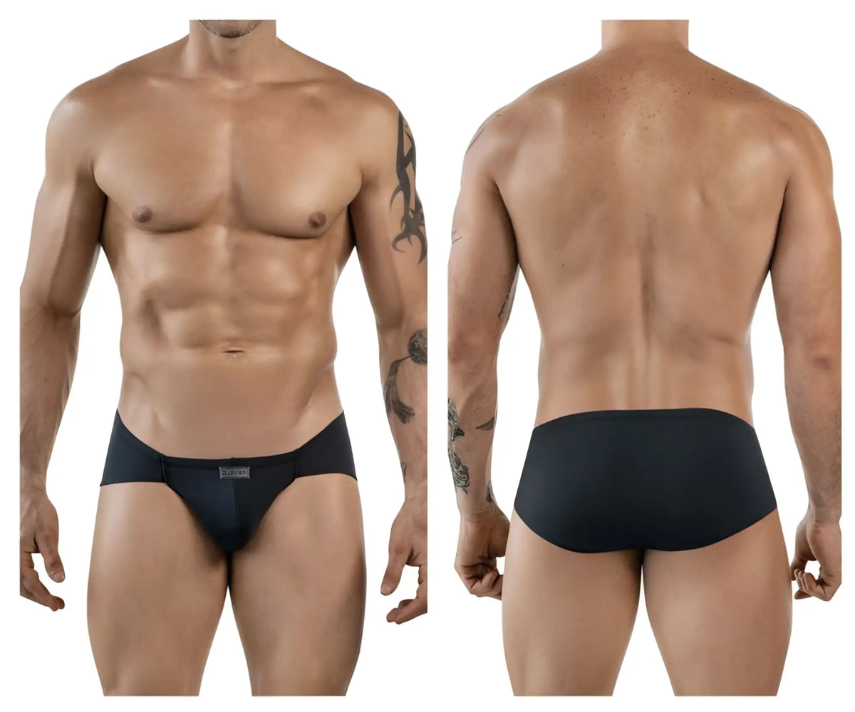 Black briefs clever 1870 audaz bikini in dark gray with sleek form fitting design and subtle brand tag at the waistband
