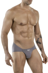 Gray clever 1870 audaz bikini athletic briefs with sleek form-fitting design and small brand tag on waistband