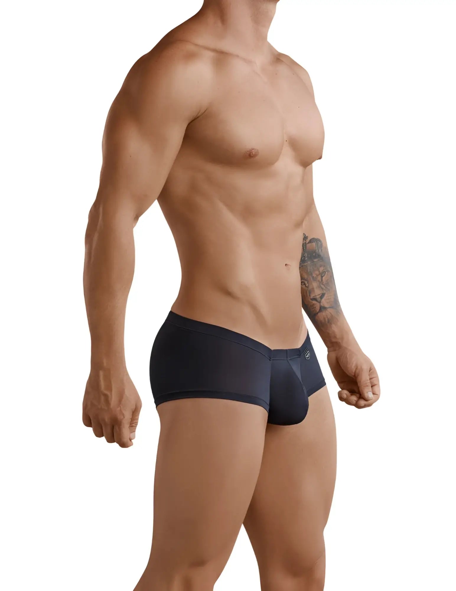 Navy blue clever men’s briefs with subtle logo on waistband in size l for comfortable everyday wear