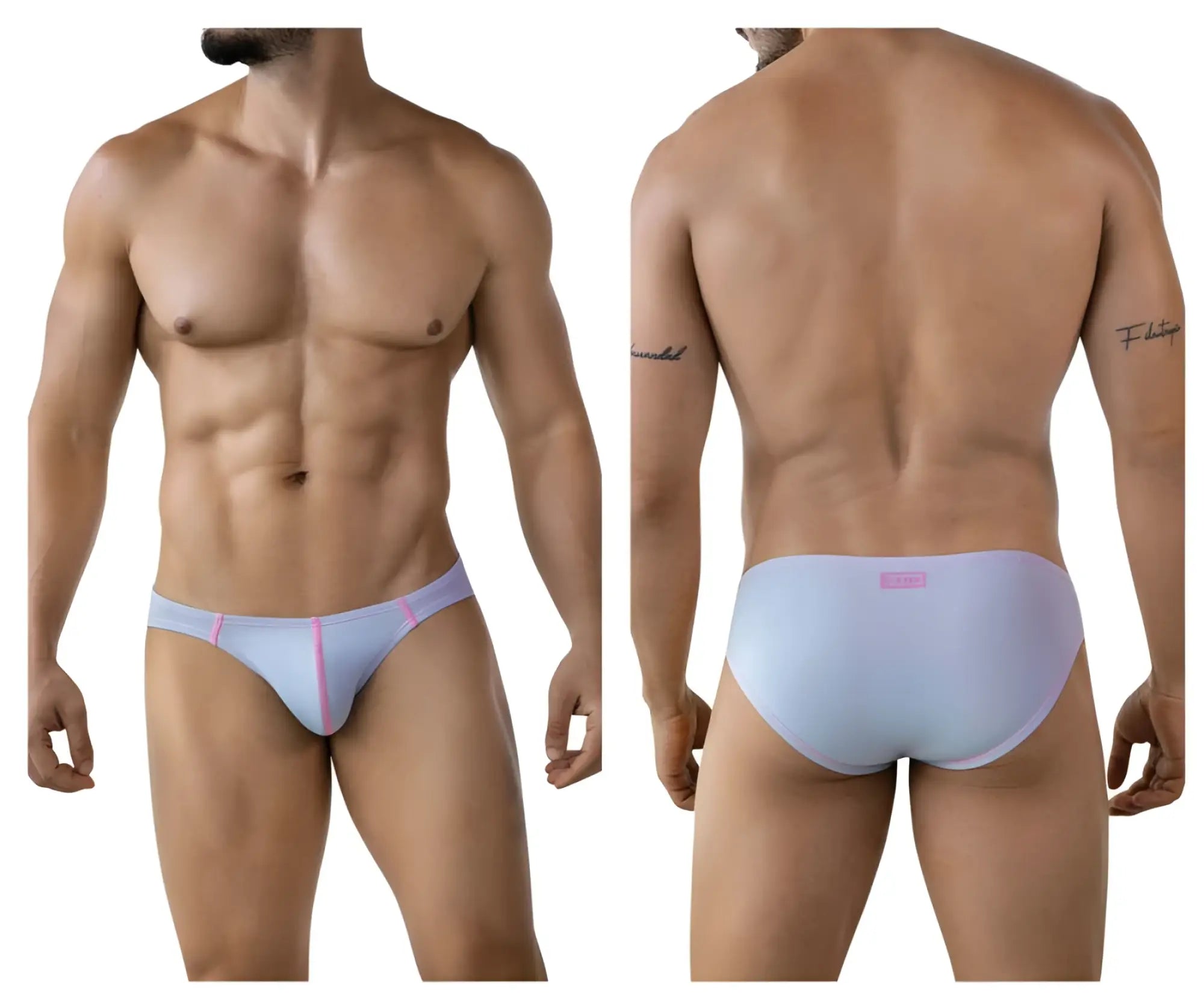 Light blue and pink clever 2005 raices briefs with sleek form-fitting design for athletic wear