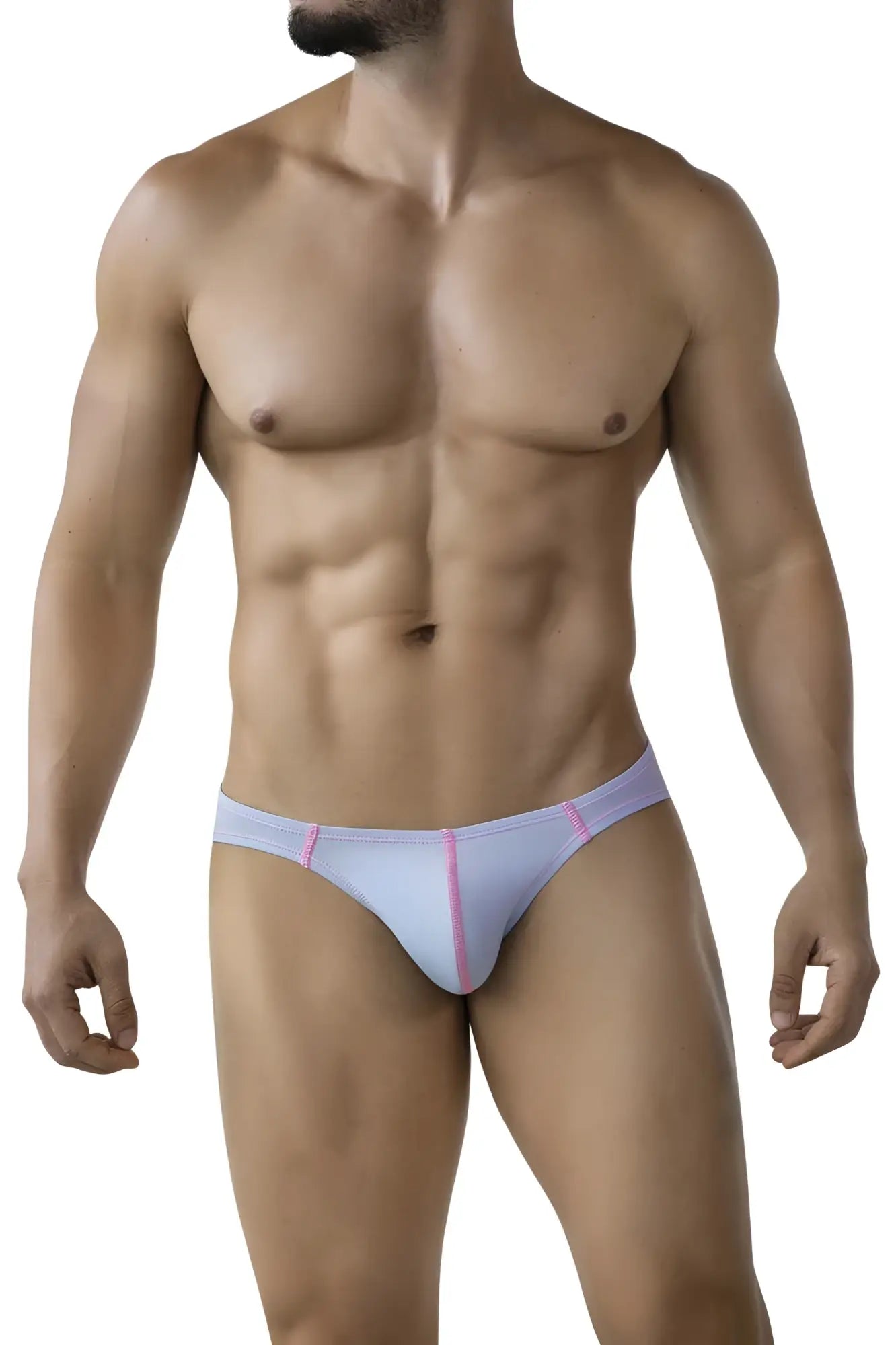 Light purple thong briefs with pink trim from clever 2005 raices briefs in light blue color for everyday wear
