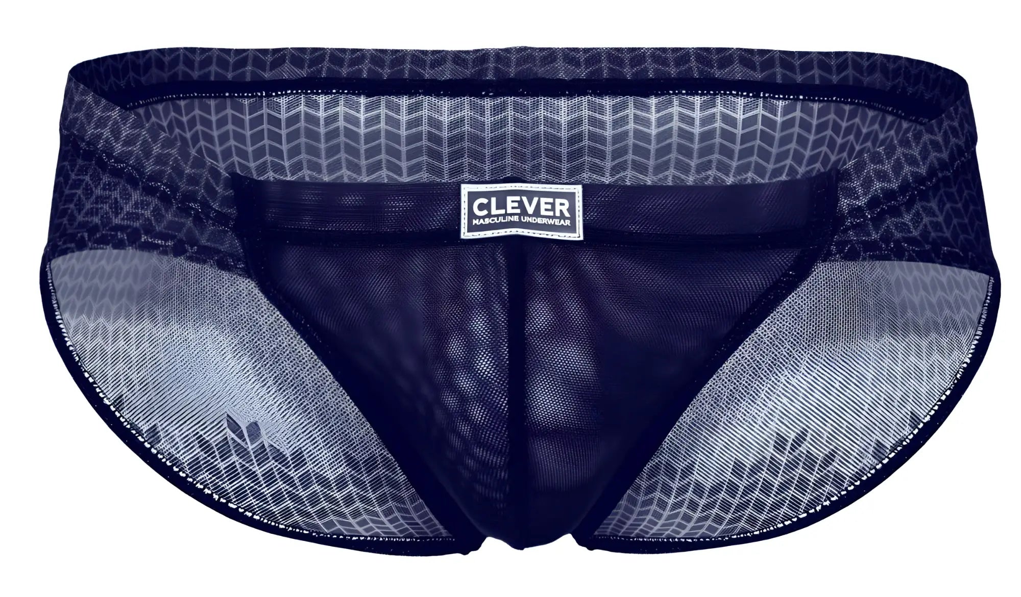 Dark blue clever 2016 mosaico briefs men’s underwear with mesh fabric subtle geometric pattern and branded label