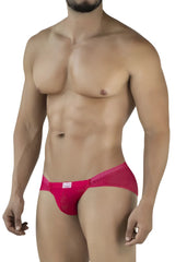 Bright pink clever 2016 mosaico briefs with textured mesh fabric and subtle pattern featuring a white brand tag