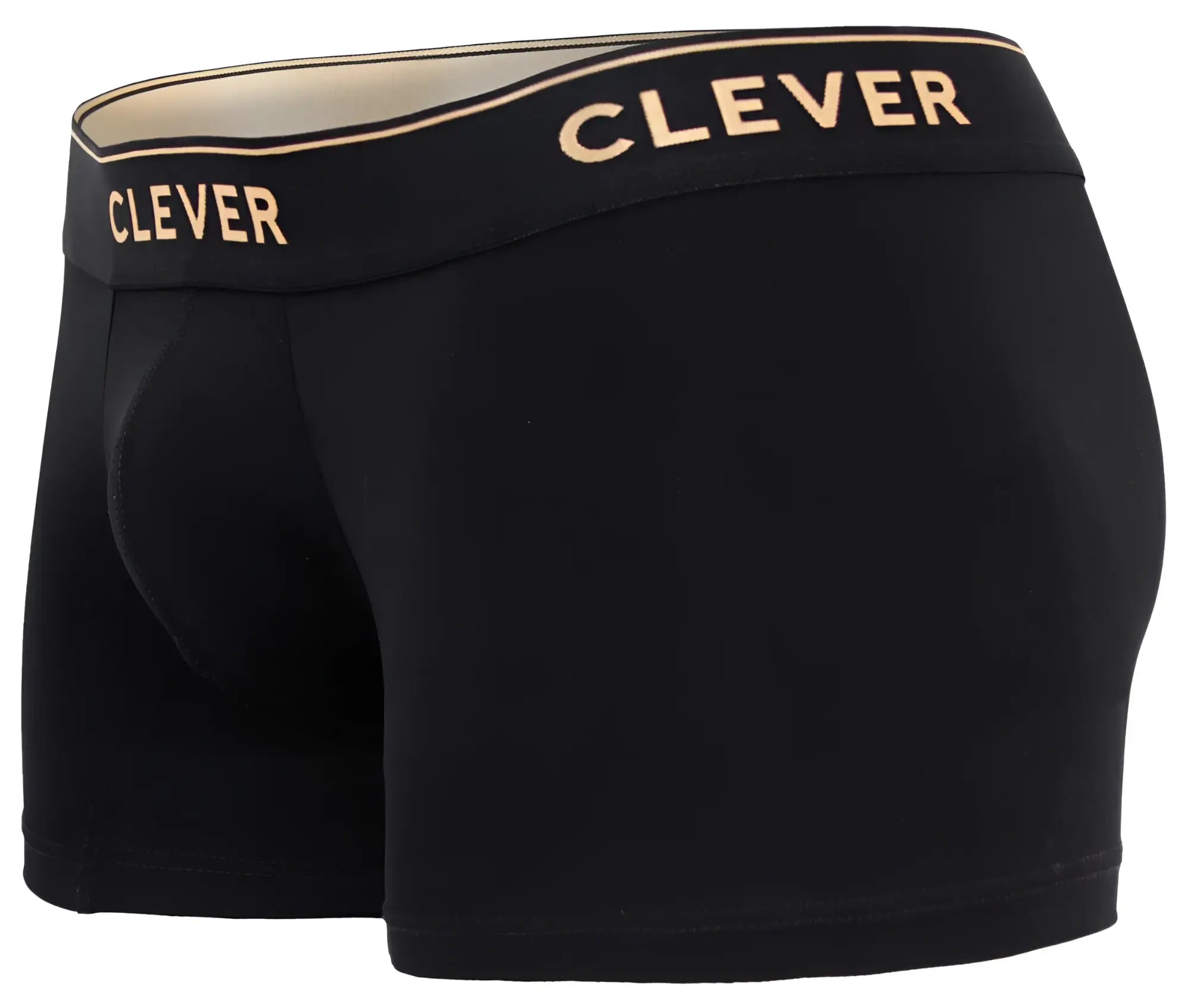 Black boxer briefs clever 2026 valladolid trunks with gold logo waistband in color black