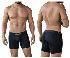 Black clever 2027 valladolid boxer briefs with gold logo waistband in black designed for comfort and support
