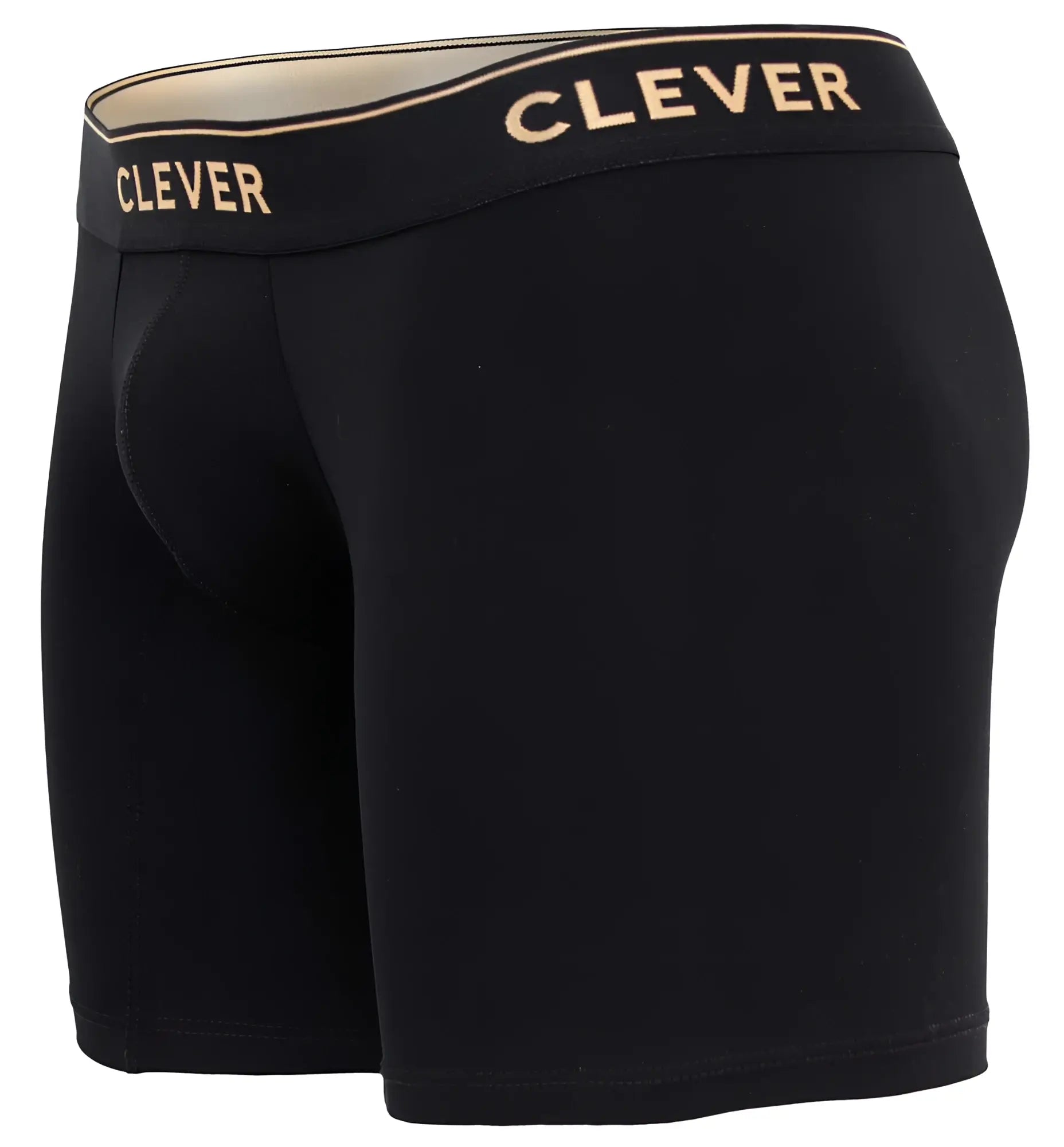 Black clever 2027 valladolid boxer briefs with gold logo waistband designed for comfort and style