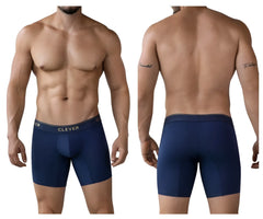 Navy blue clever 2027 valladolid boxer briefs with black elastic waistband and white clever logo for men