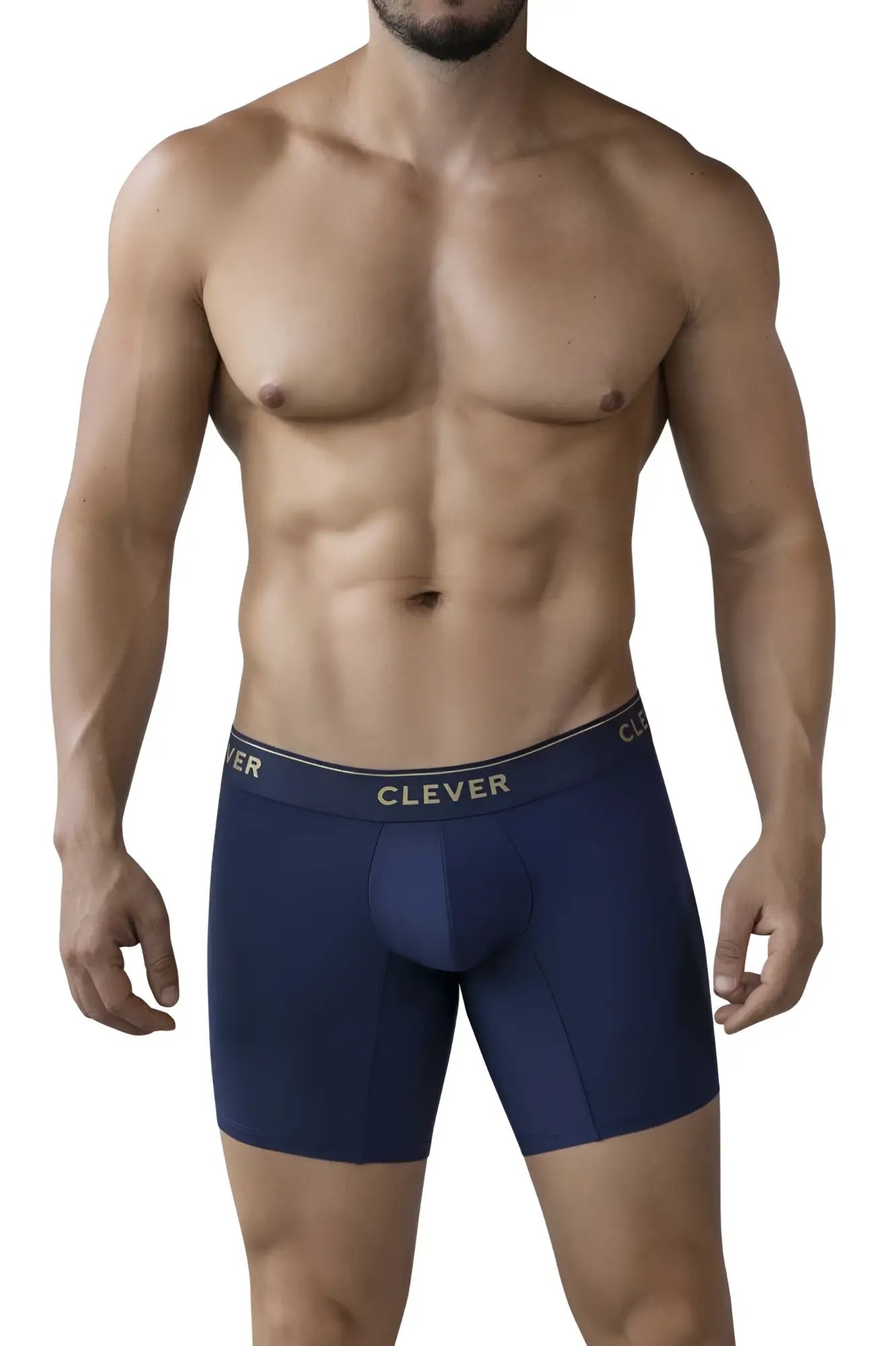 Navy blue clever 2027 valladolid boxer briefs with white logo waistband designed for comfortable everyday wear
