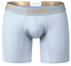 Light gray clever 2027 valladolid boxer briefs with gold-trimmed waistband and matching gold lettering