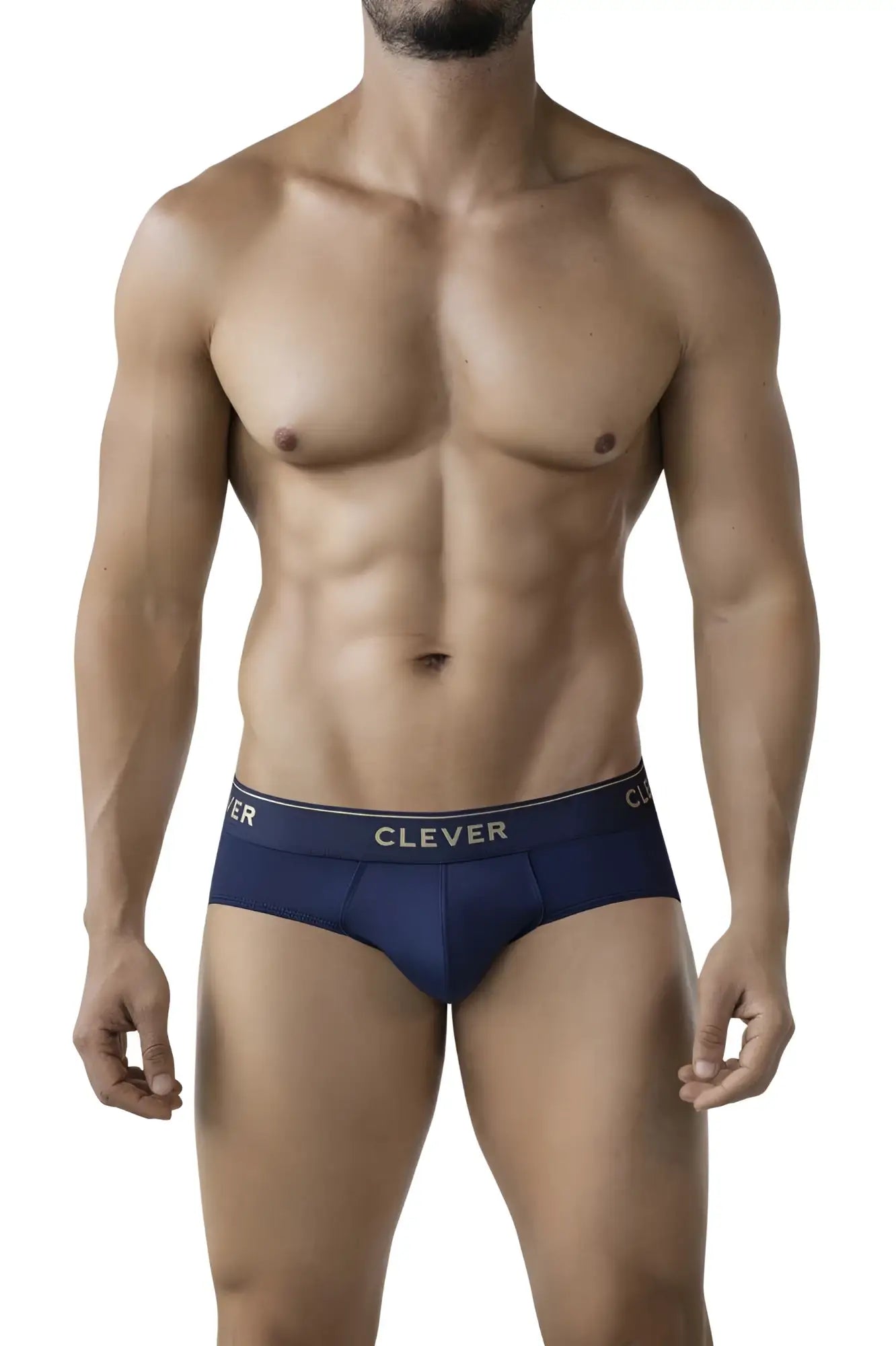 Navy blue clever 2028 valladolid briefs with subtle white logo trim on waistband comfortable for everyday wear