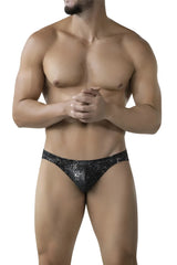 Black clever 2039 galaxy briefs with shimmering sequined glittery texture for stylish comfortable wear