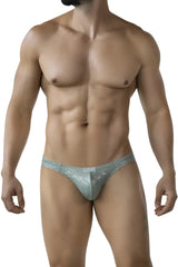 Clever 2040 luxe briefs green color with light blue lace trim subtle pattern and sever brand label at waistband