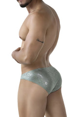 A sleek light green clever 2040 luxe brief with lace trim and subtle shimmering pattern in soft fabric