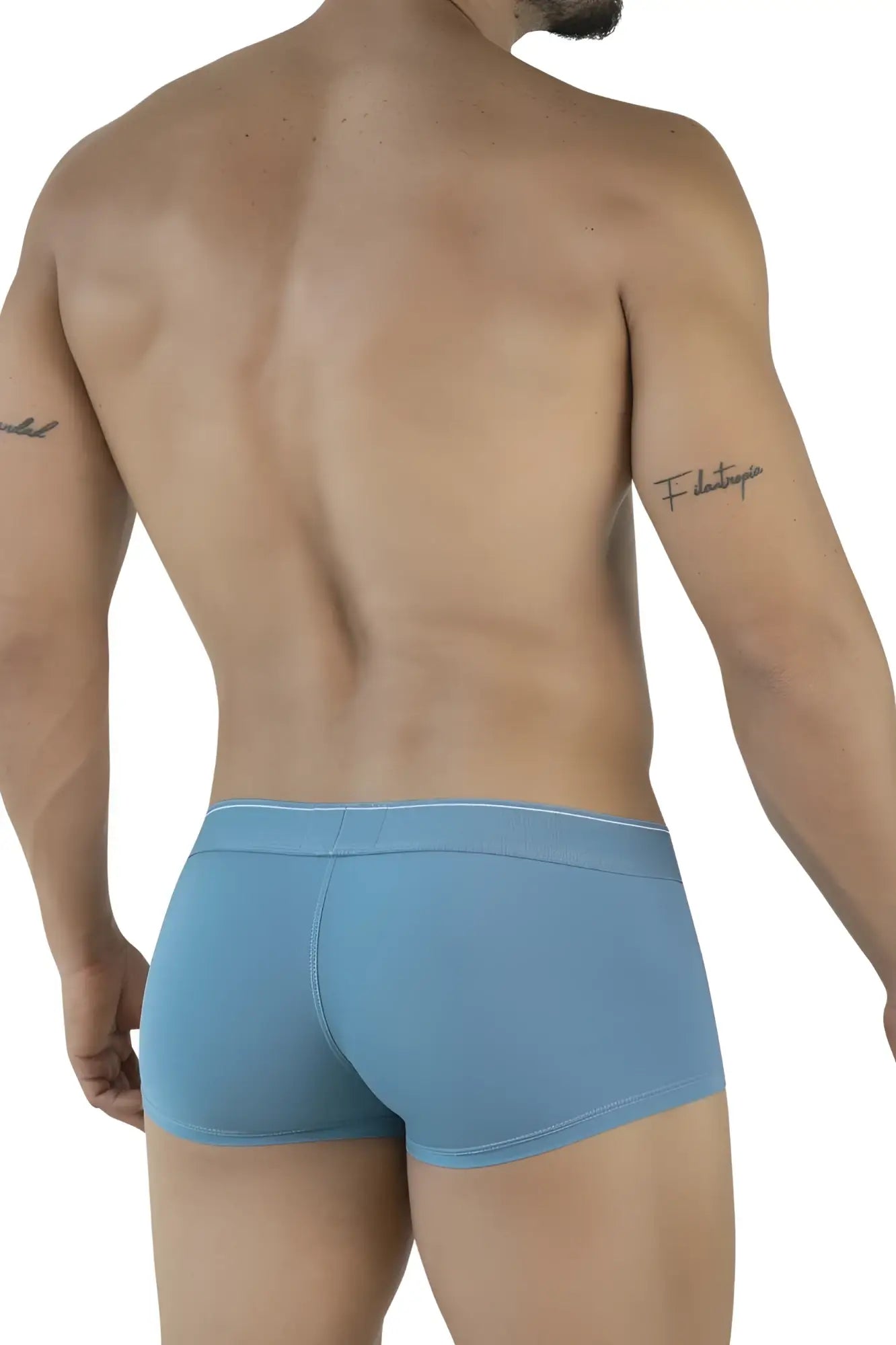 Light blue clever 2042 Mendoza trunks boxer briefs with subtle white waistband trim designed for comfort and style