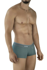 Teal-colored clever 2042 mendoza trunks snug-fitting boxer briefs with white elastic waistband in green color