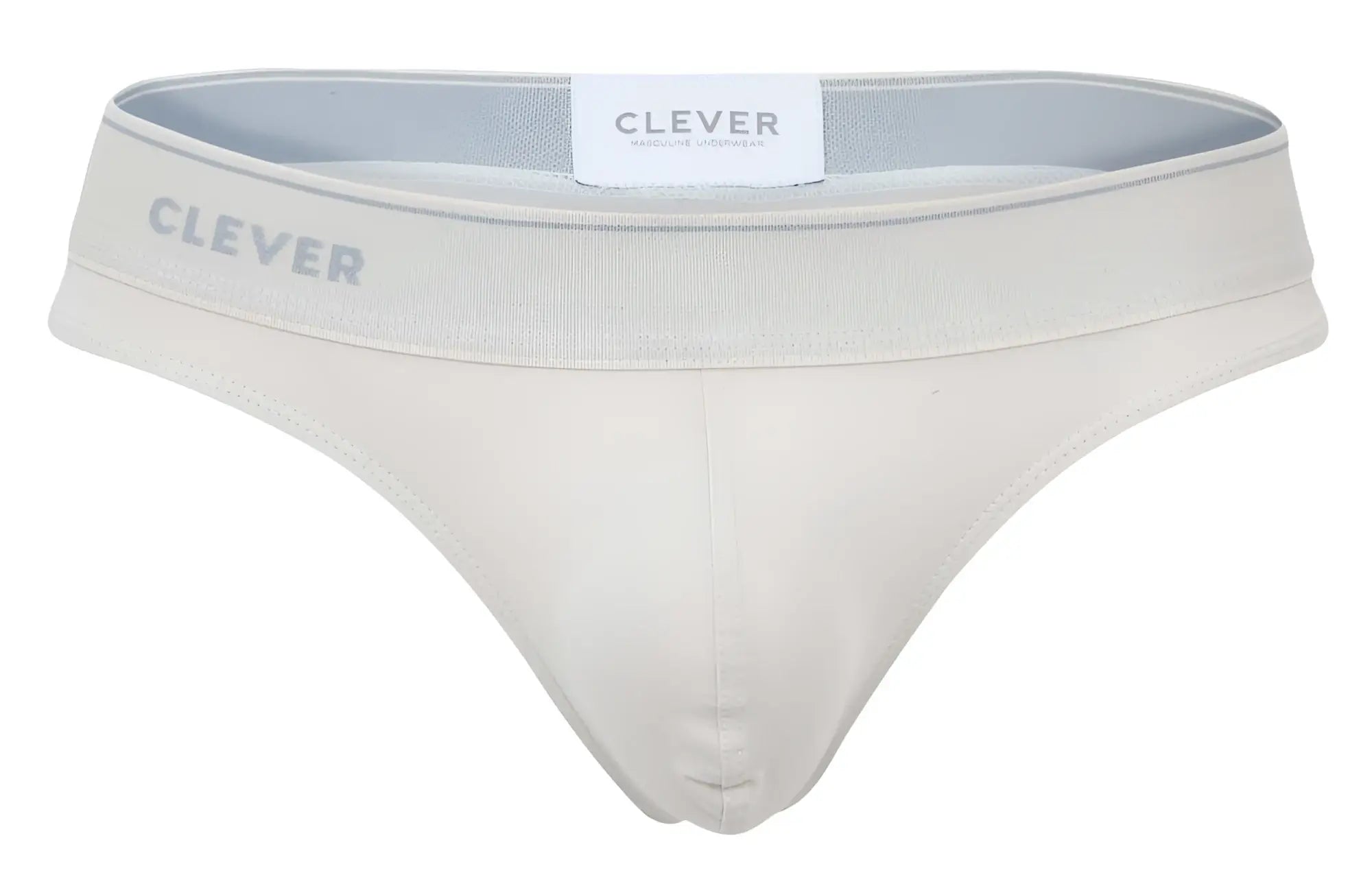 Cream-colored clever 2044 Mendoza thongs with seamless design and soft elastic waistband in beige color
