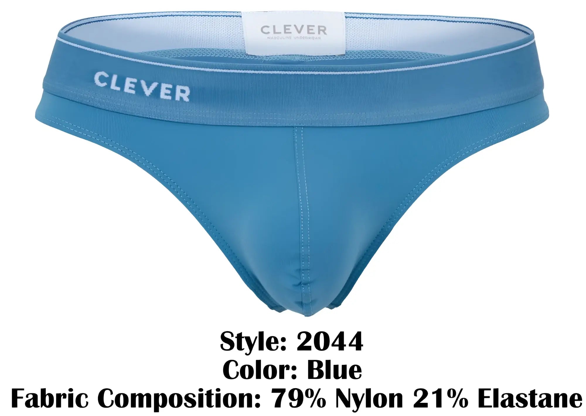 Blue clever 2044 Mendoza thong briefs made from 79% nylon and 21% elastane for comfortable wear
