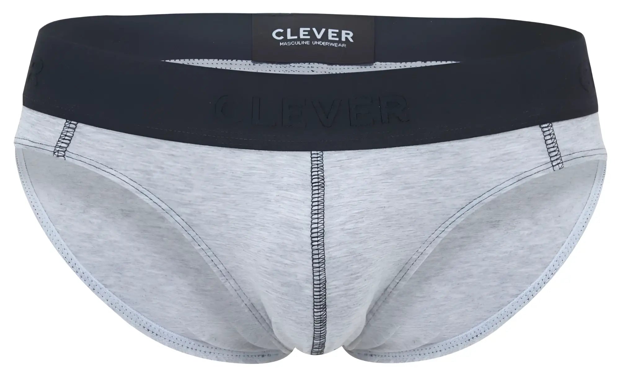 Gray heathered clever 2045 catamarca briefs with black elastic waistband and brand label in dark gray color