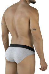 Gray heathered clever 2045 catamarca briefs with solid black waistband for comfortable everyday wear